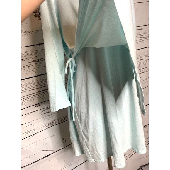 Pure Jill aqua blue 1/3 sleeves overlay mini dress/tunic top size small - Picture 5 of 8